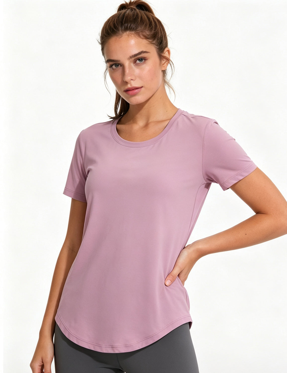 Orin Women's Crew Neck Short Sleeve Shirts for Outdoor Running, Yoga & Fitness