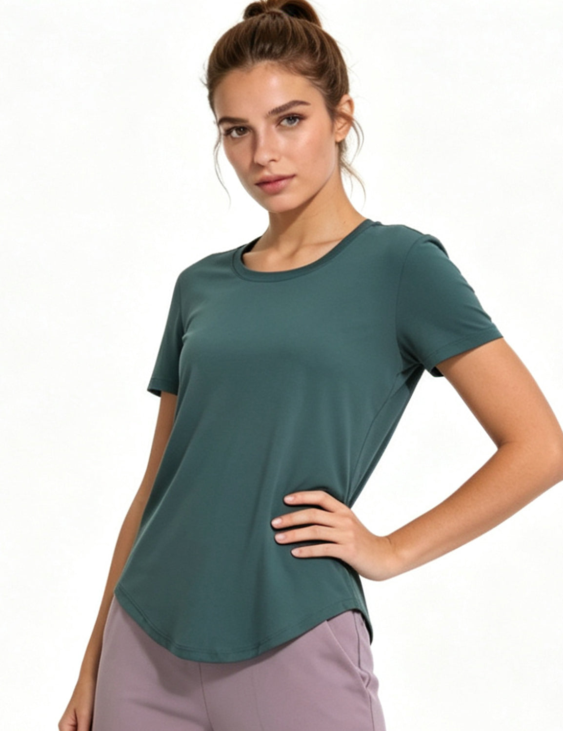 Orin Women's Crew Neck Short Sleeve Shirts for Outdoor Running, Yoga & Fitness