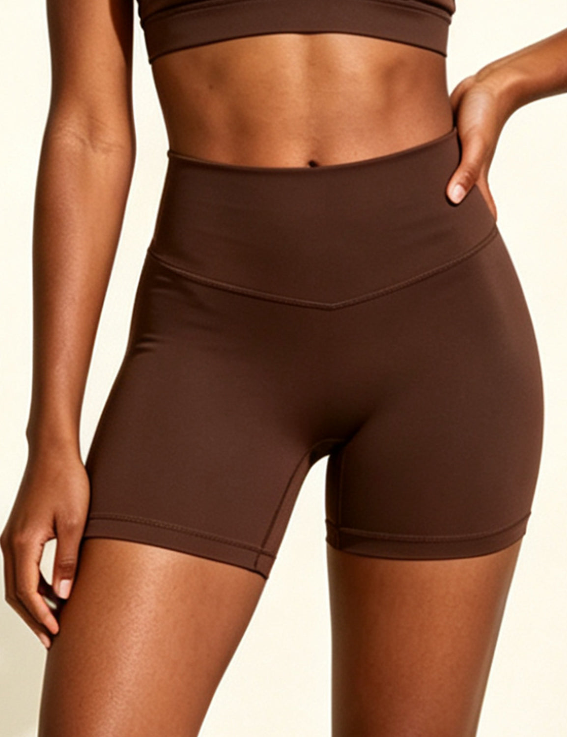 Orin Women’s High Waisted Workout Shorts V Cross Waist Biker Shorts Soft Stretch Yoga Shorts