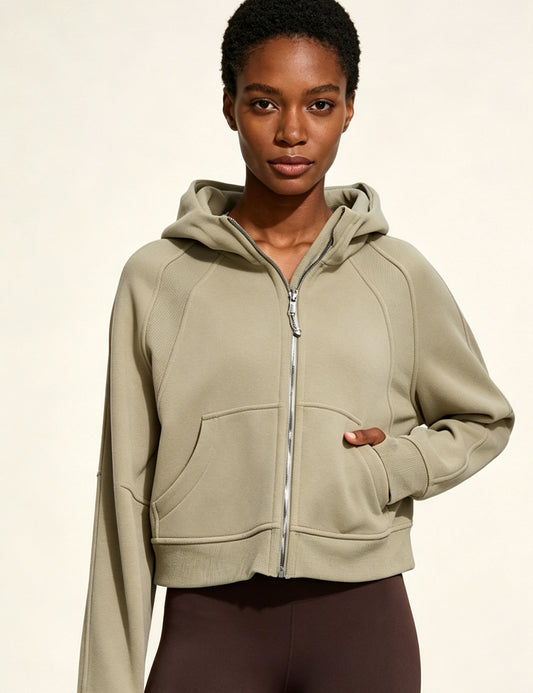 Orin Women Cropped Full Zip Athletic Hoodie