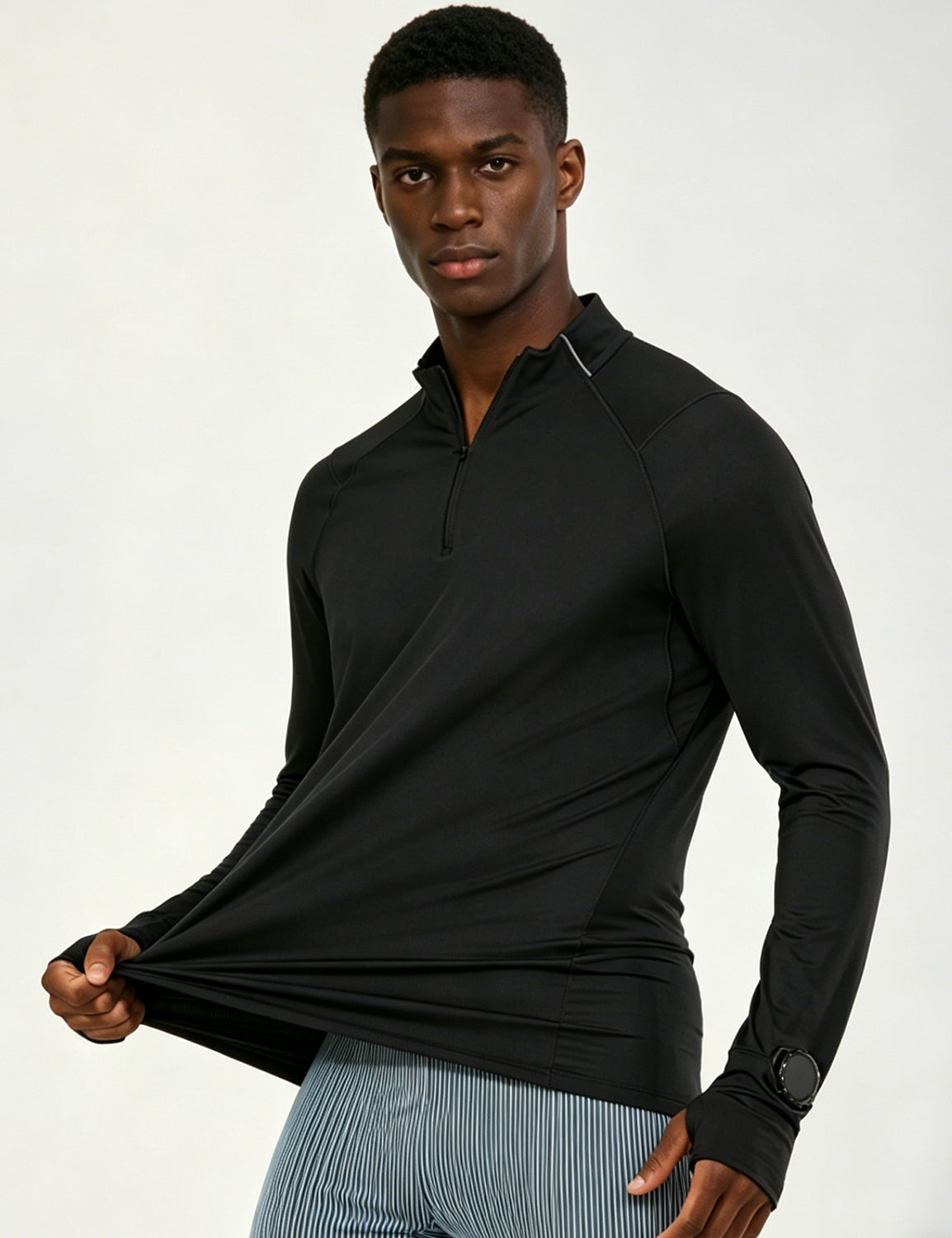 Orin Men's Half-Zip Stand Collar Long Sleeve Fitness Training Top
