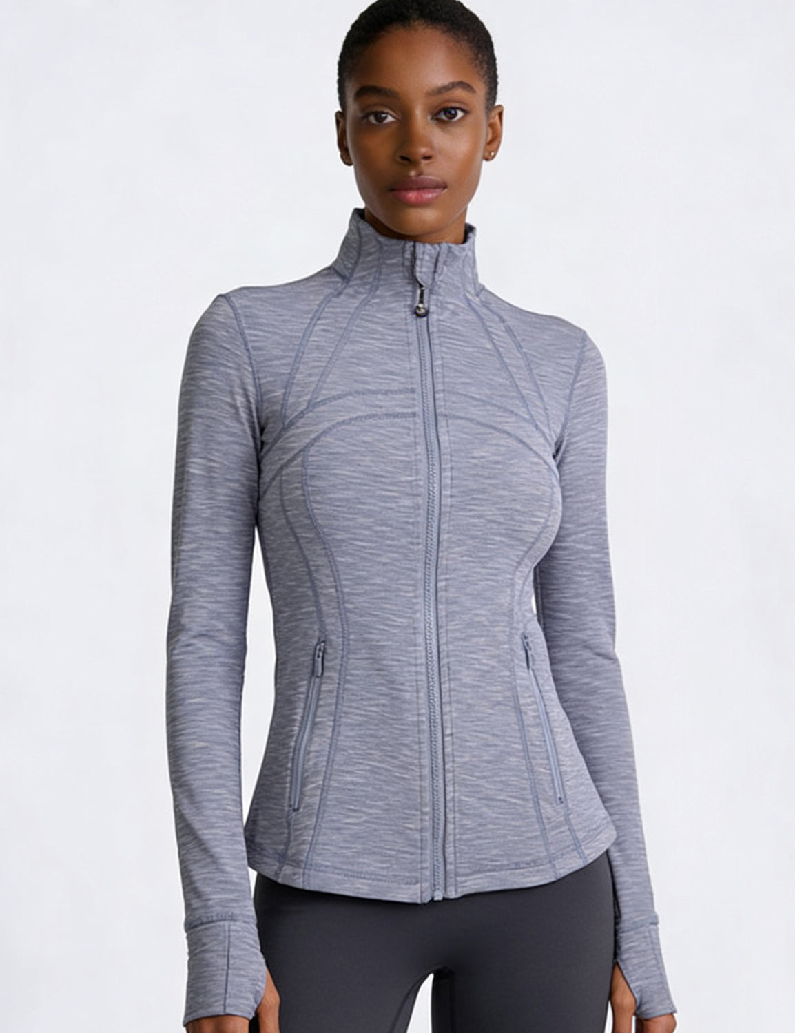 Orin Women’s Zip Up Athletic Jacket with Thumb Holes and Zipper Pockets