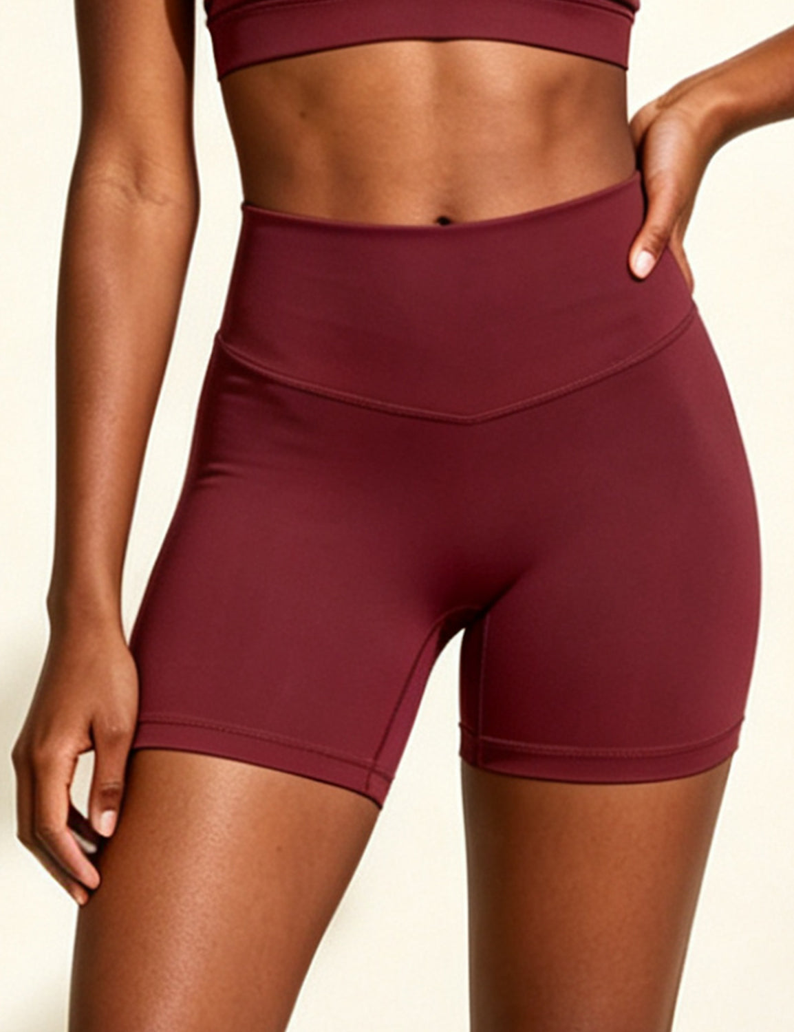 Orin Women’s High Waisted Workout Shorts V Cross Waist Biker Shorts Soft Stretch Yoga Shorts