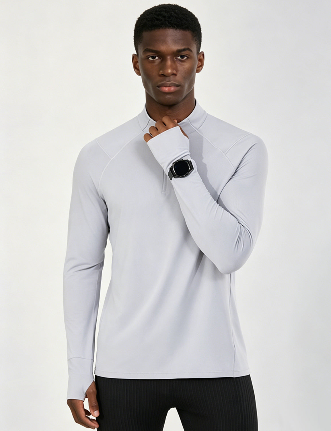 Orin Men's Half-Zip Stand Collar Long Sleeve Fitness Training Top