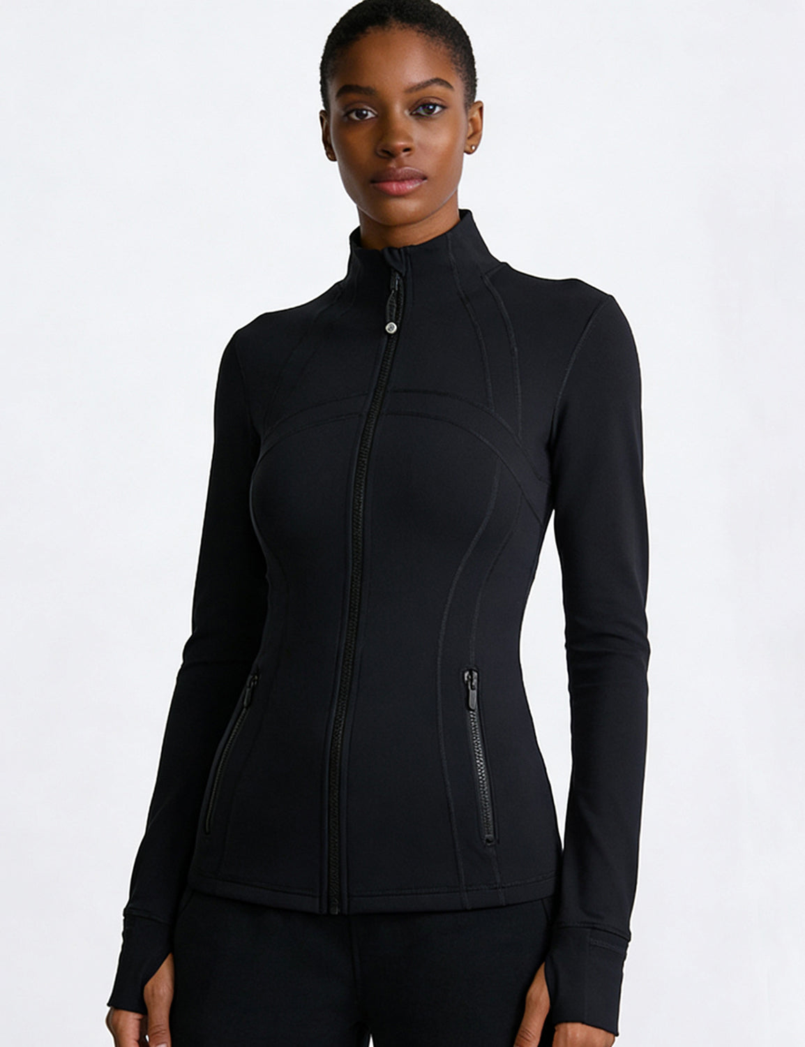 Orin Women’s Zip Up Athletic Jacket with Thumb Holes and Zipper Pockets