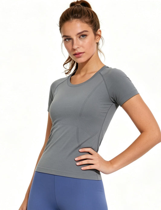 Orin Women's Slim Fit Seamless Quick-Dry Breathable Sports Short Sleeve Shirts