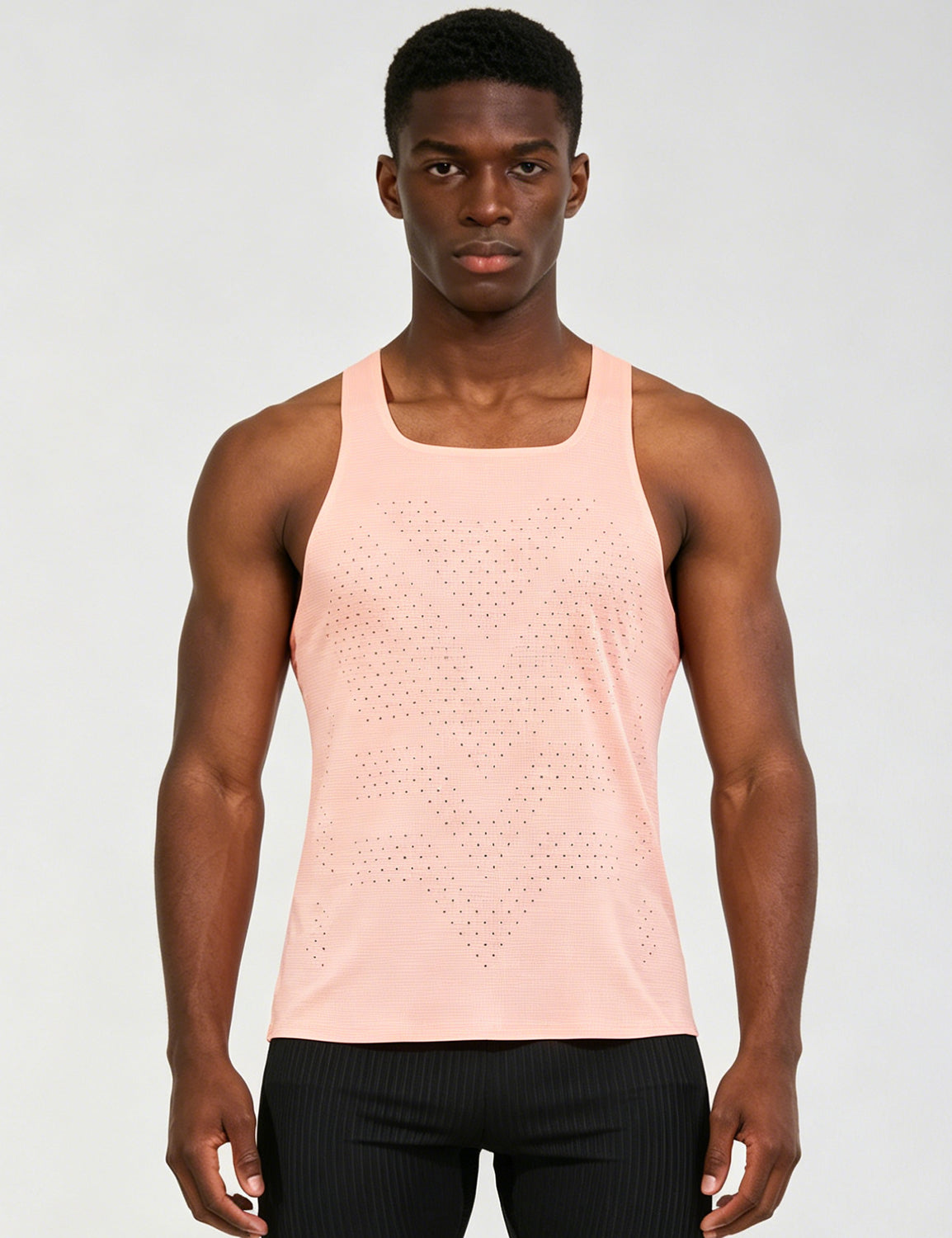 Orin Men's Square Neck Perforated Sports Tank Top