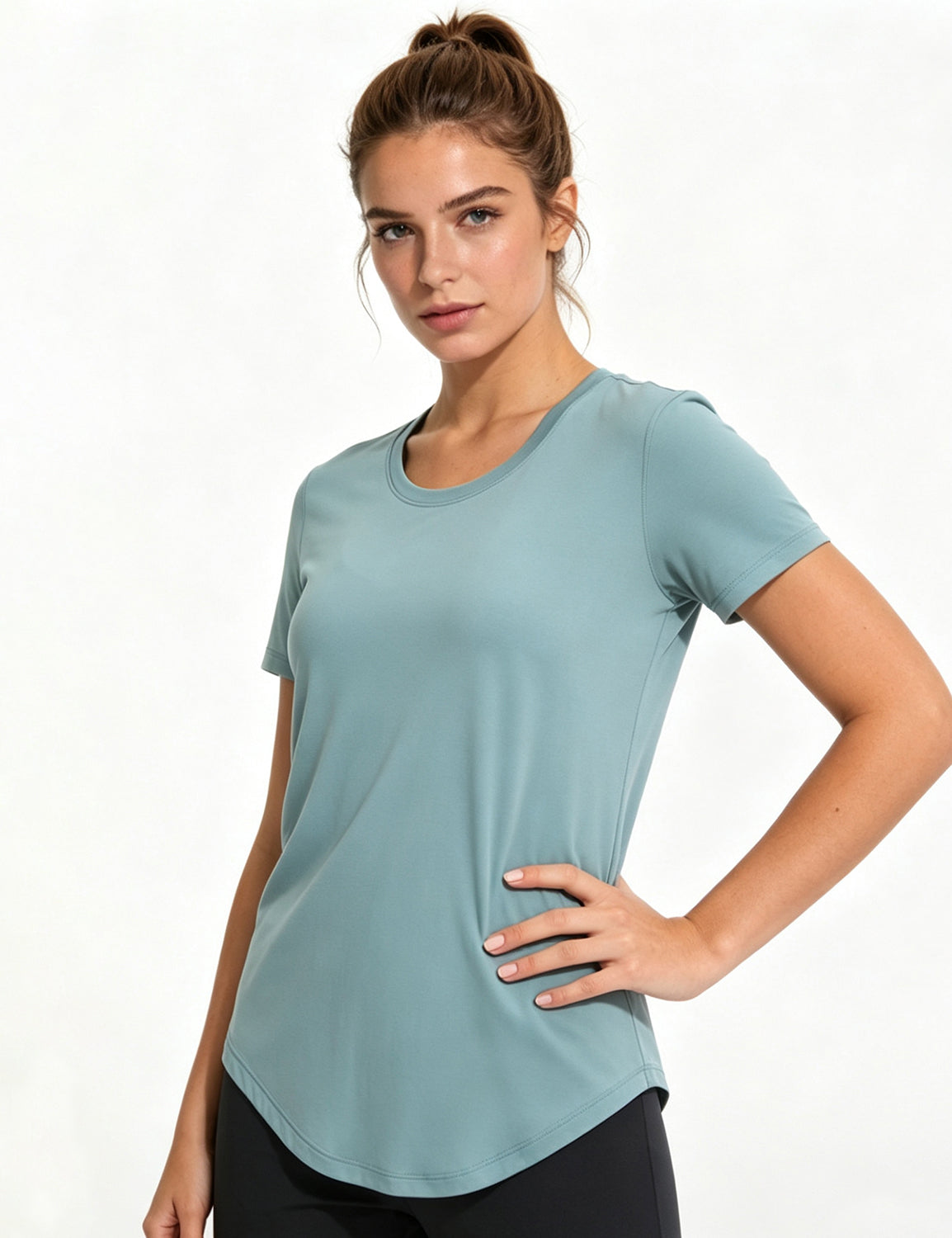 Orin Women's Crew Neck Short Sleeve Shirts for Outdoor Running, Yoga & Fitness
