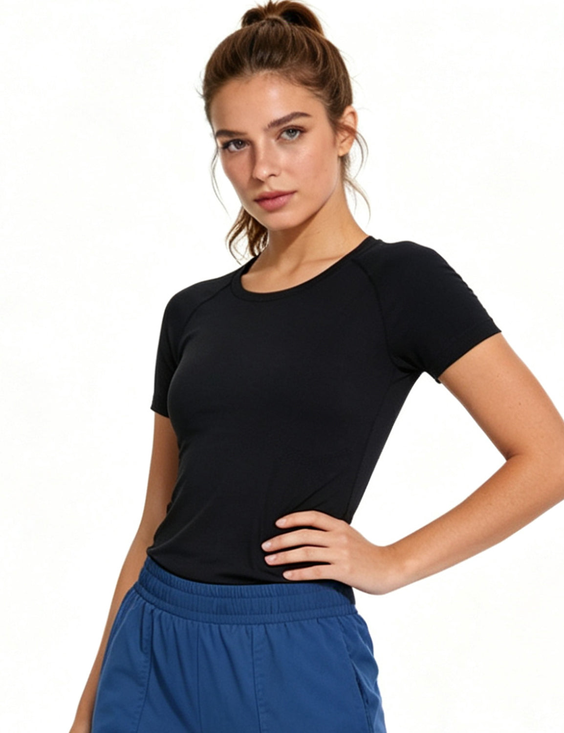 Orin Women's Slim Fit Seamless Quick-Dry Breathable Sports Short Sleeve Shirts