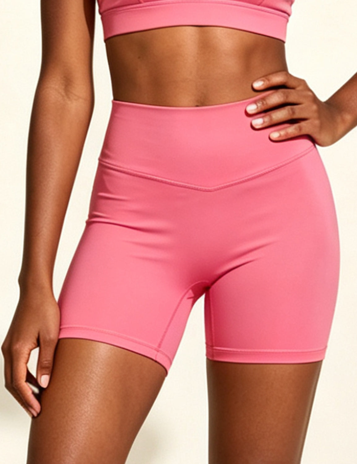 Orin Women’s High Waisted Workout Shorts V Cross Waist Biker Shorts Soft Stretch Yoga Shorts