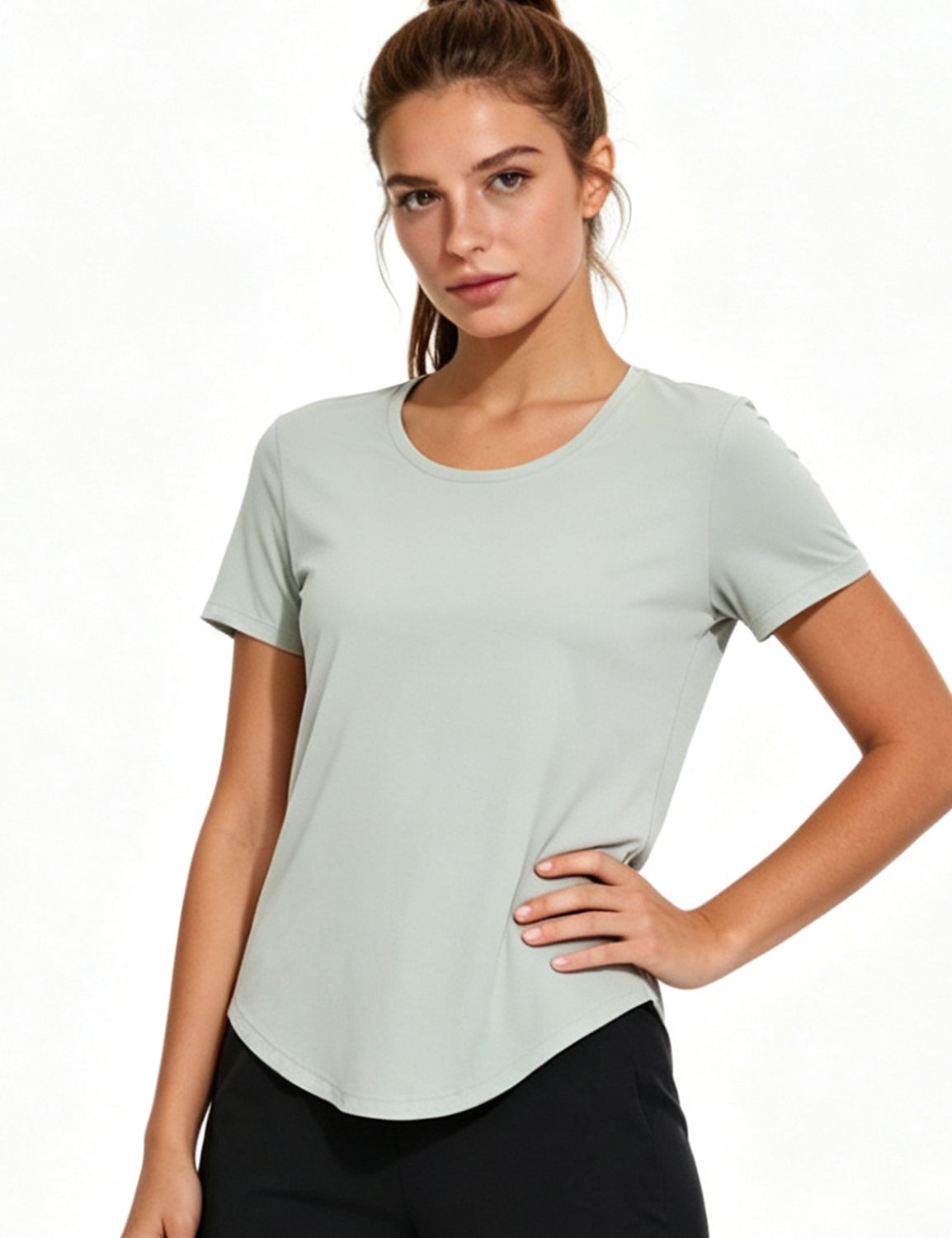 Orin Women's Crew Neck Short Sleeve Shirts for Outdoor Running, Yoga & Fitness