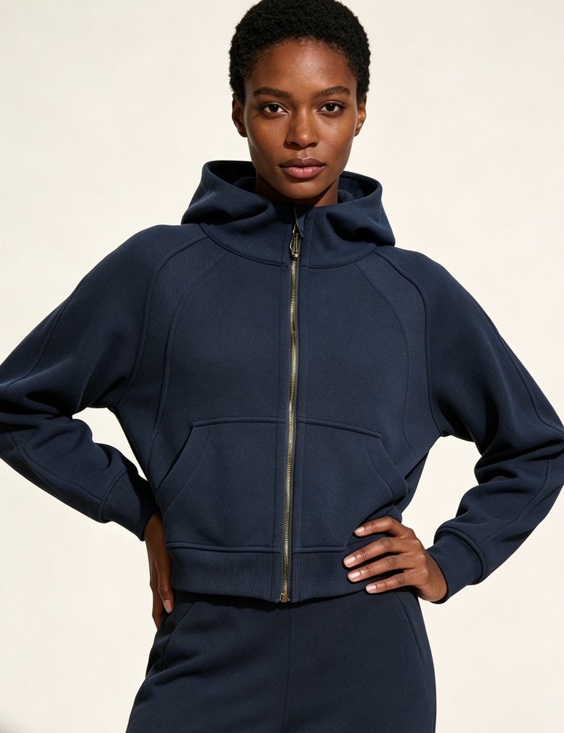Orin Women Cropped Full Zip Athletic Hoodie