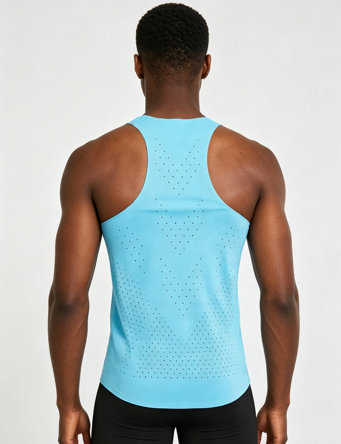 Orin Men's Square Neck Perforated Sports Tank Top