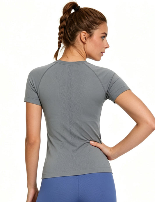 Orin Women's Slim Fit Seamless Quick-Dry Breathable Sports Short Sleeve Shirts