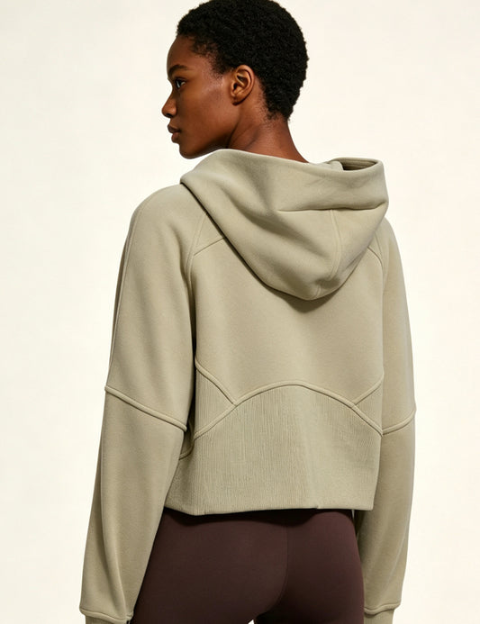 Orin Women Cropped Full Zip Athletic Hoodie
