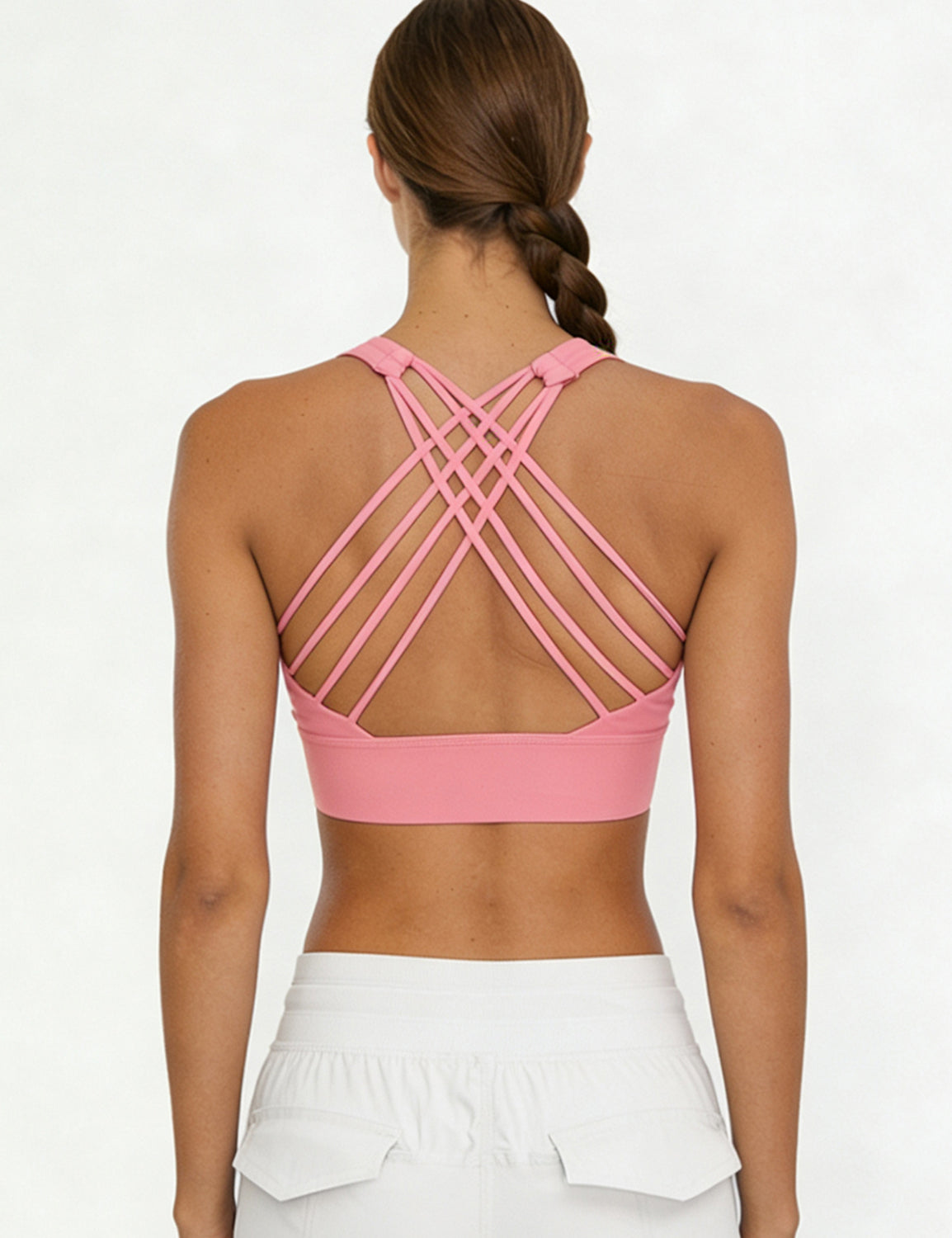 Orin Women’s Criss Cross Back Sports Bra with Removable Pads Medium Support Workout Yoga Bra