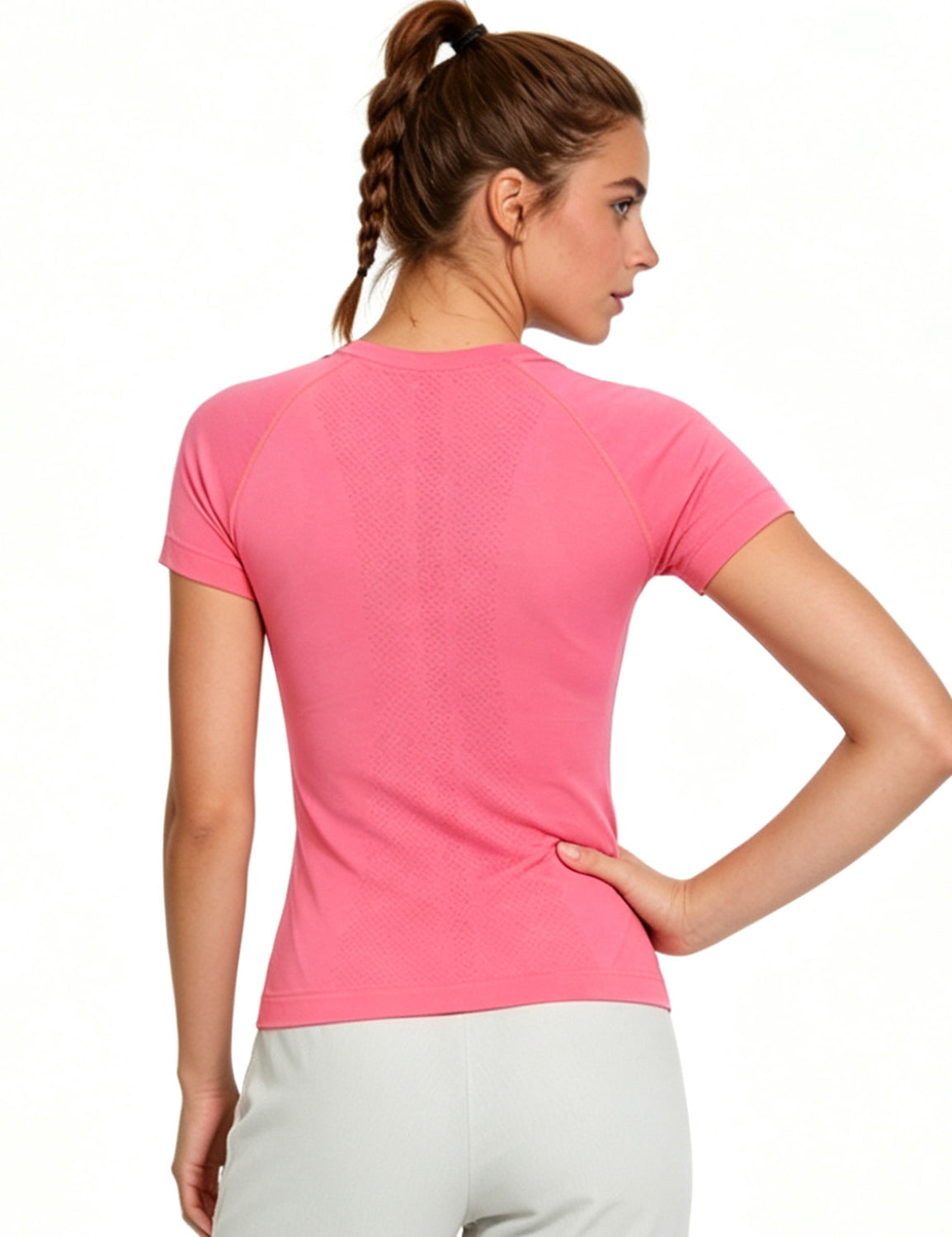 Orin Women's Slim Fit Seamless Quick-Dry Breathable Sports Short Sleeve Shirts
