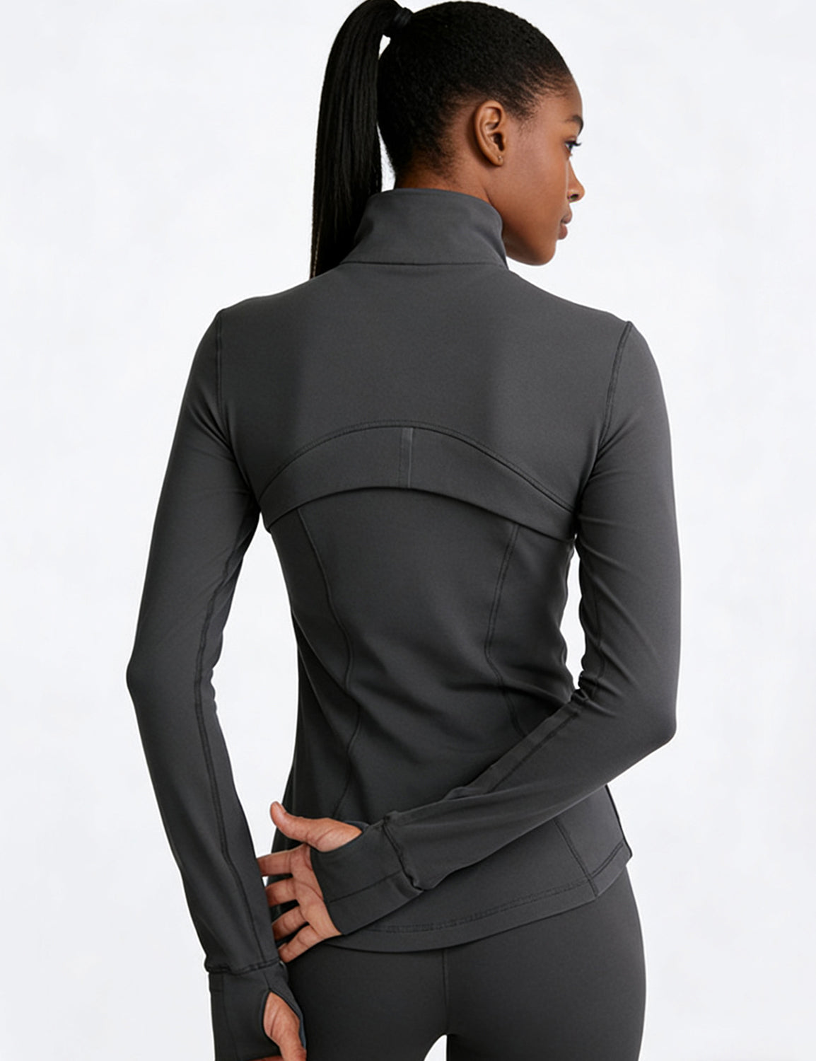 Orin Women’s Zip Up Athletic Jacket with Thumb Holes and Zipper Pockets