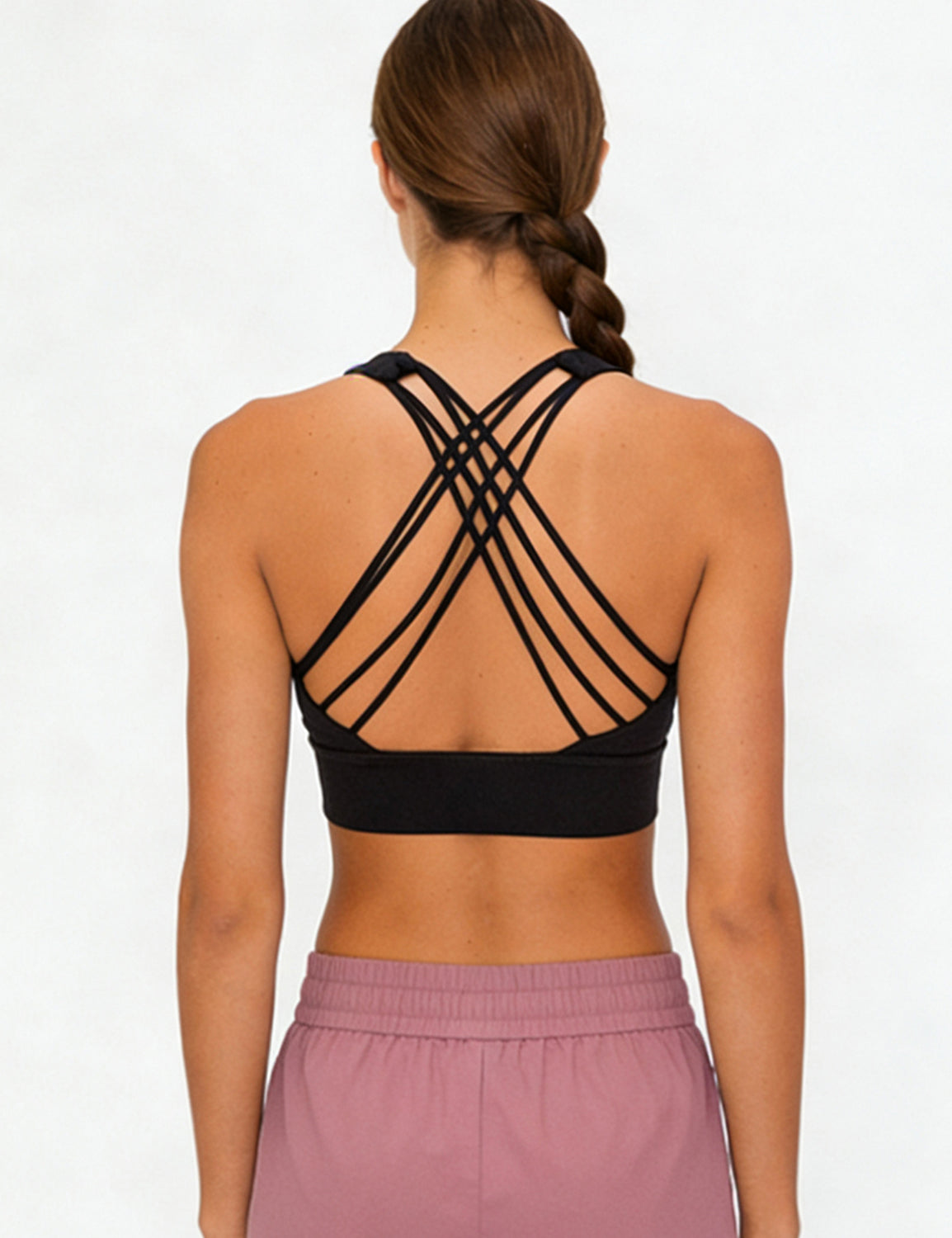 Orin Women’s Criss Cross Back Sports Bra with Removable Pads Medium Support Workout Yoga Bra