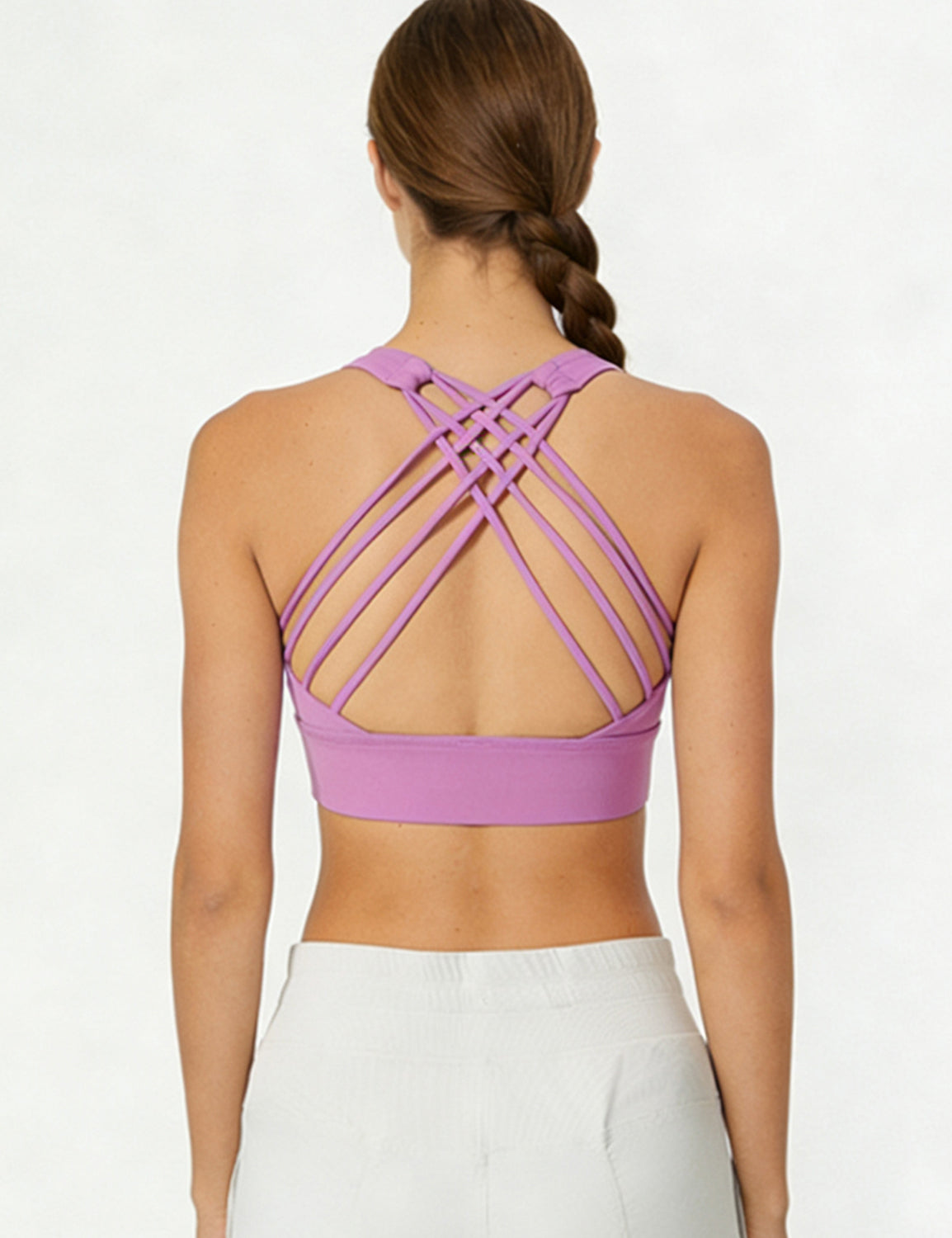 Orin Women’s Criss Cross Back Sports Bra with Removable Pads Medium Support Workout Yoga Bra