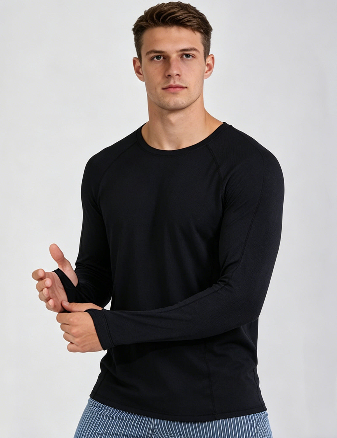 Orin Men's Quick-Dry Breathable Ice Silk Long Sleeve Running Top