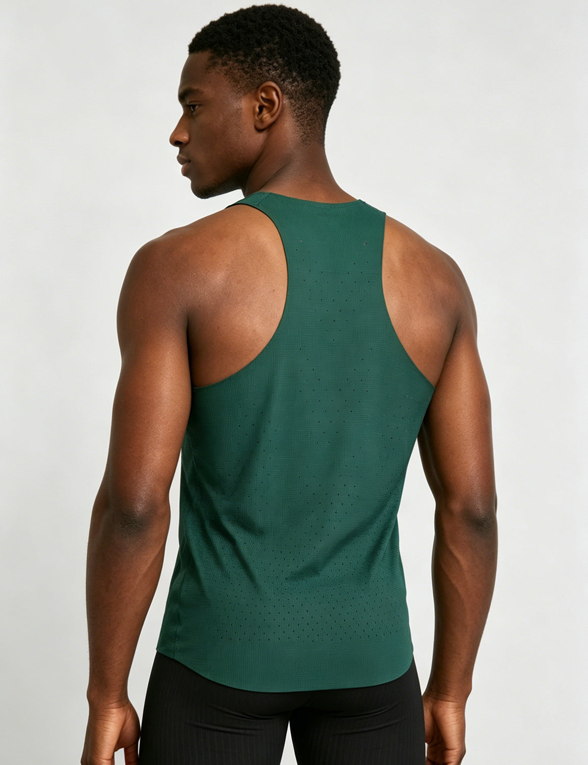 Orin Men's Square Neck Perforated Sports Tank Top