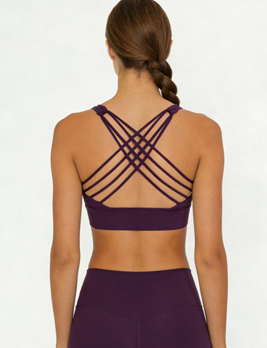 Orin Women’s Criss Cross Back Sports Bra with Removable Pads Medium Support Workout Yoga Bra