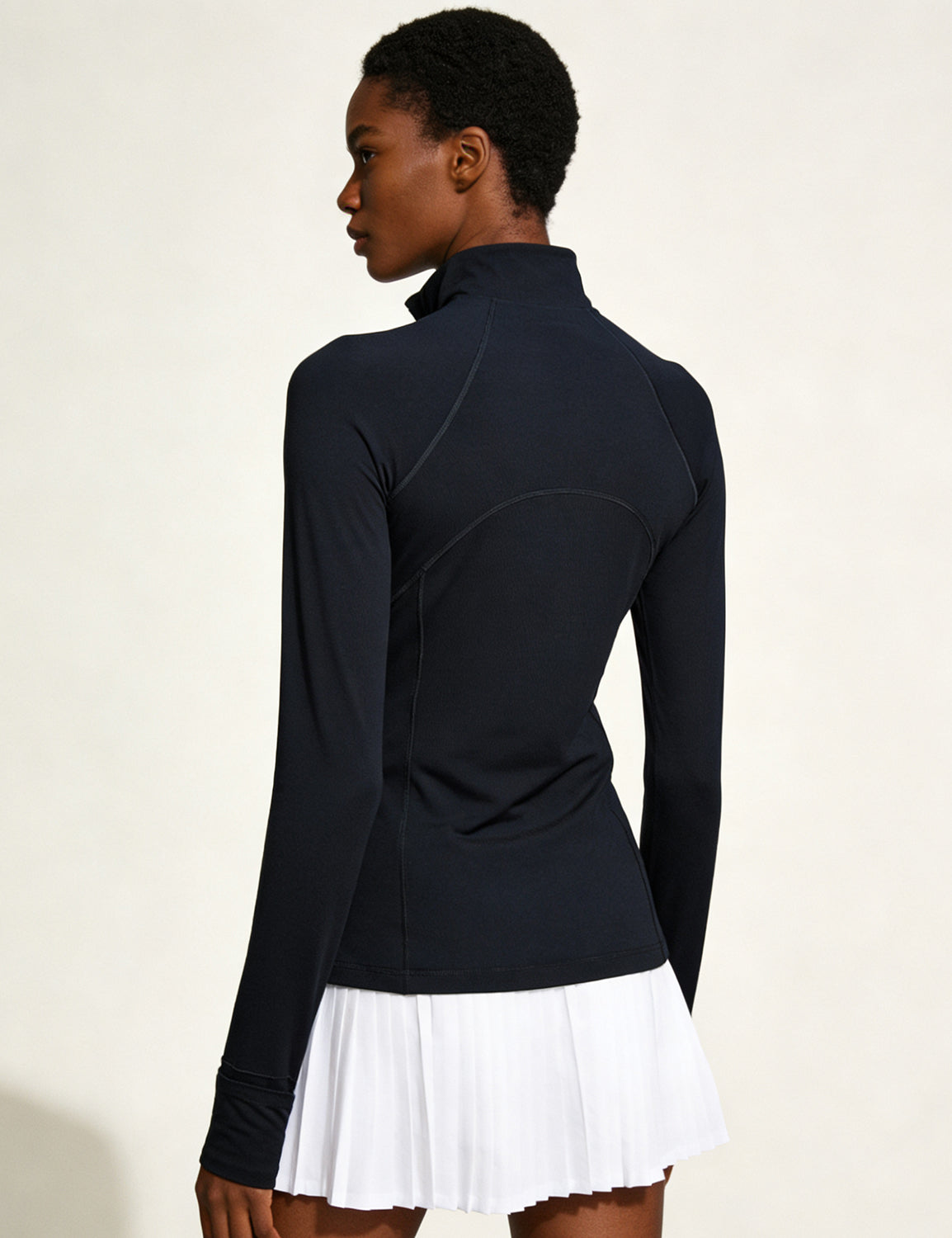 Orin Women's Half-Zip Stand Collar Slim Fit Fitness Long Sleeve Top