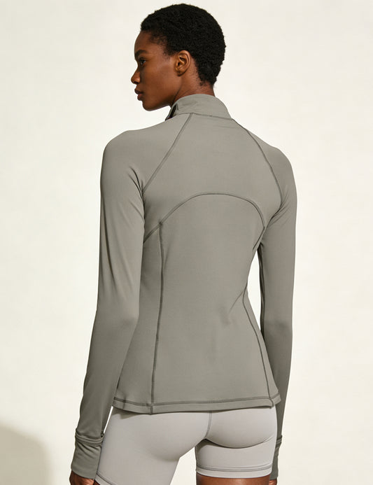Orin Women's Half-Zip Stand Collar Slim Fit Fitness Long Sleeve Top