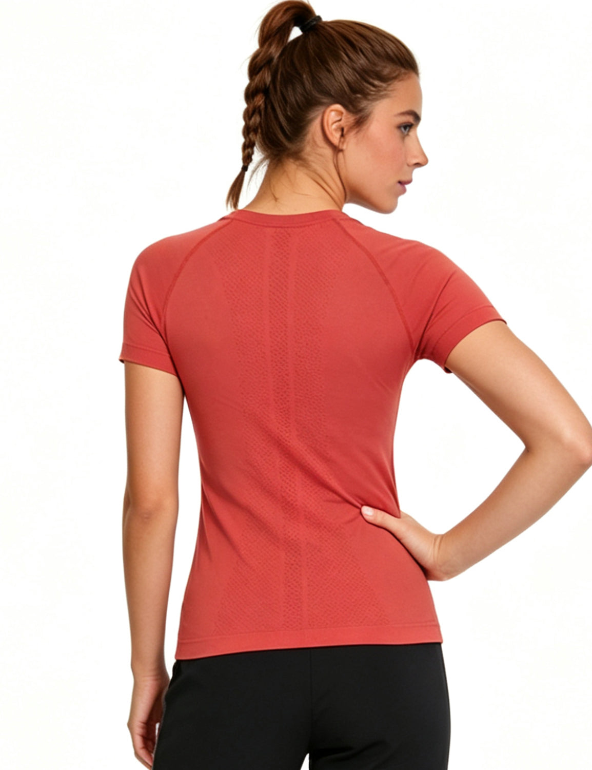 Orin Women's Slim Fit Seamless Quick-Dry Breathable Sports Short Sleeve Shirts