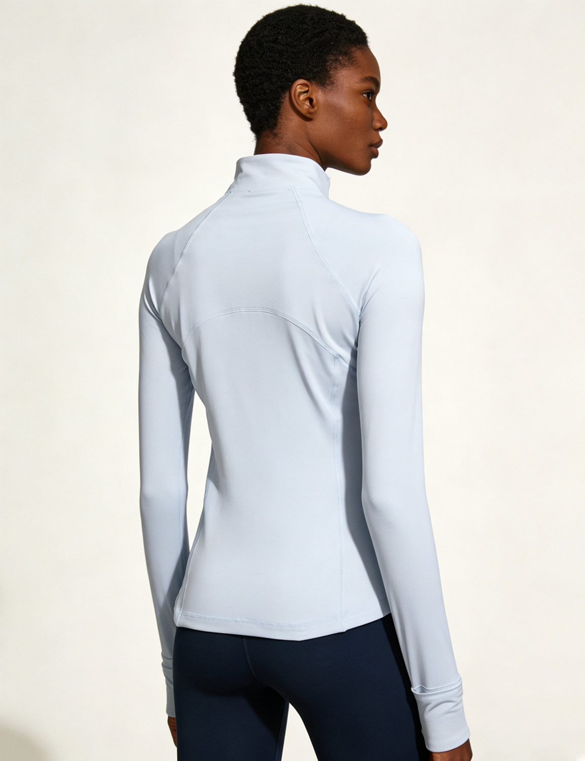 Orin Women's Half-Zip Stand Collar Slim Fit Fitness Long Sleeve Top