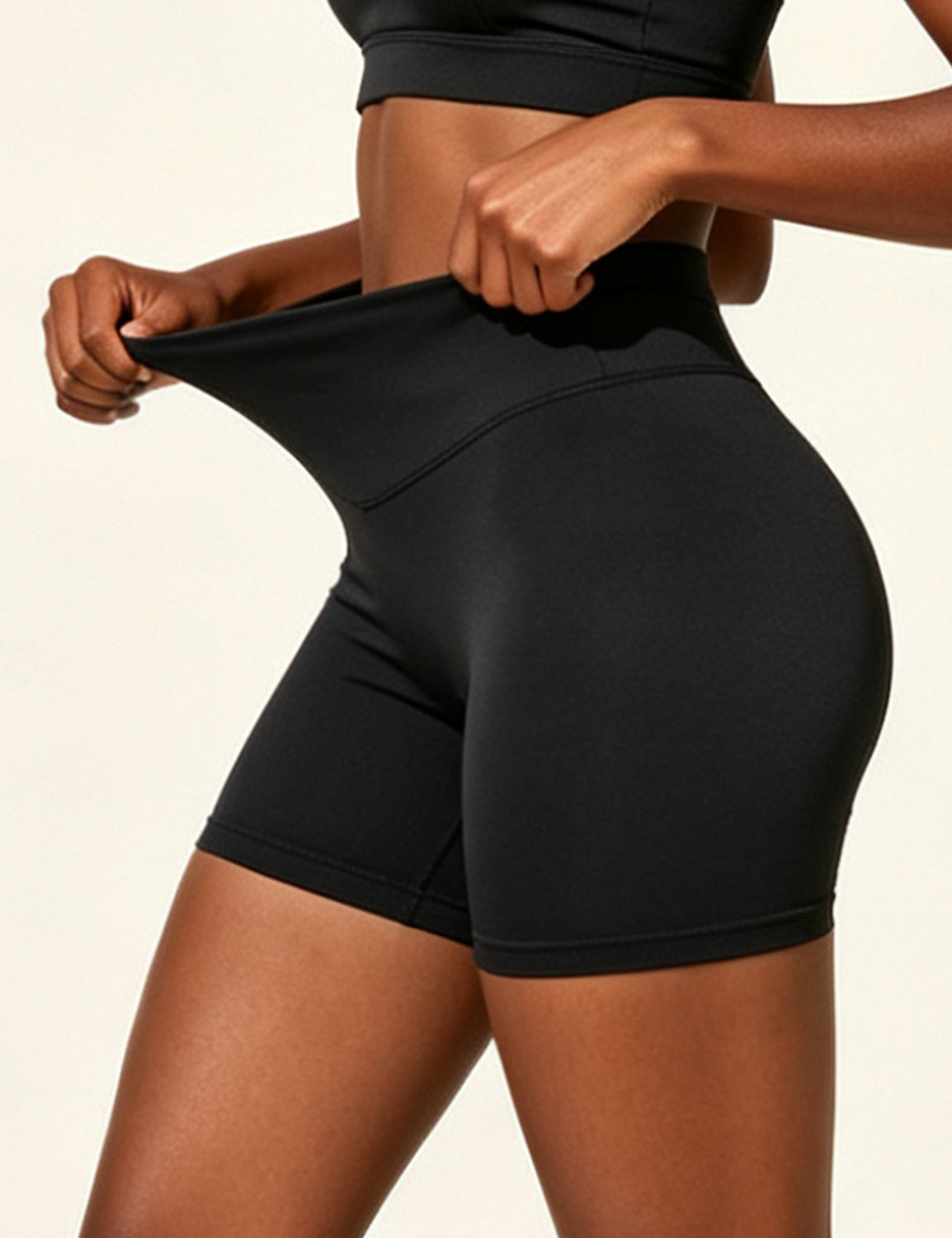 Orin Women’s High Waisted Workout Shorts V Cross Waist Biker Shorts Soft Stretch Yoga Shorts