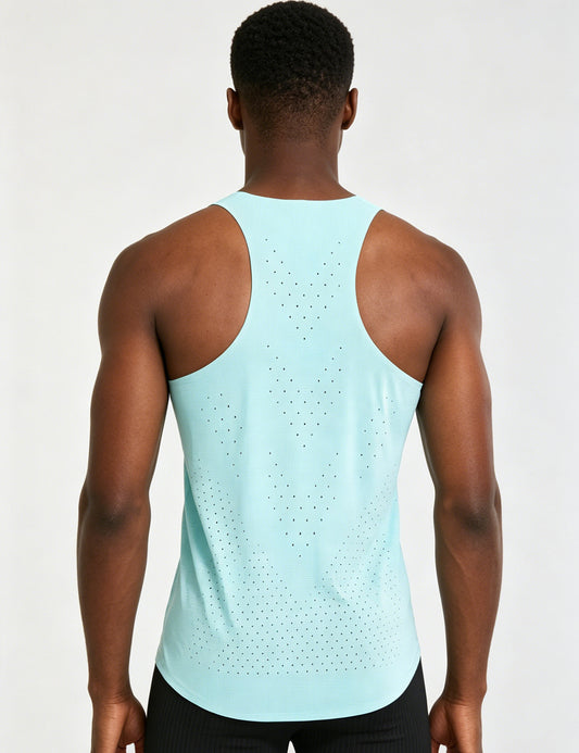 Orin Men's Square Neck Perforated Sports Tank Top