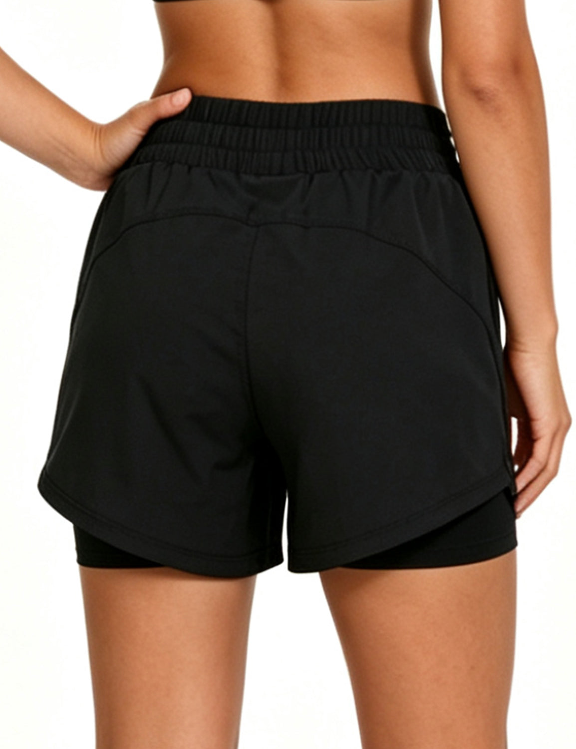 Orin Women 2-in-1 High Waisted Running Shorts with Zipper Pockets