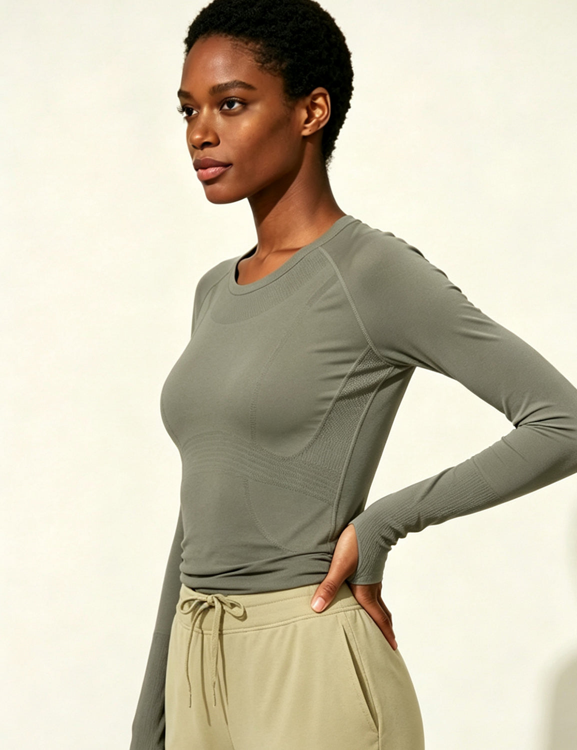Orin Women's Seamless Long Sleeve Top for Running & Yoga, Soft & Breathable