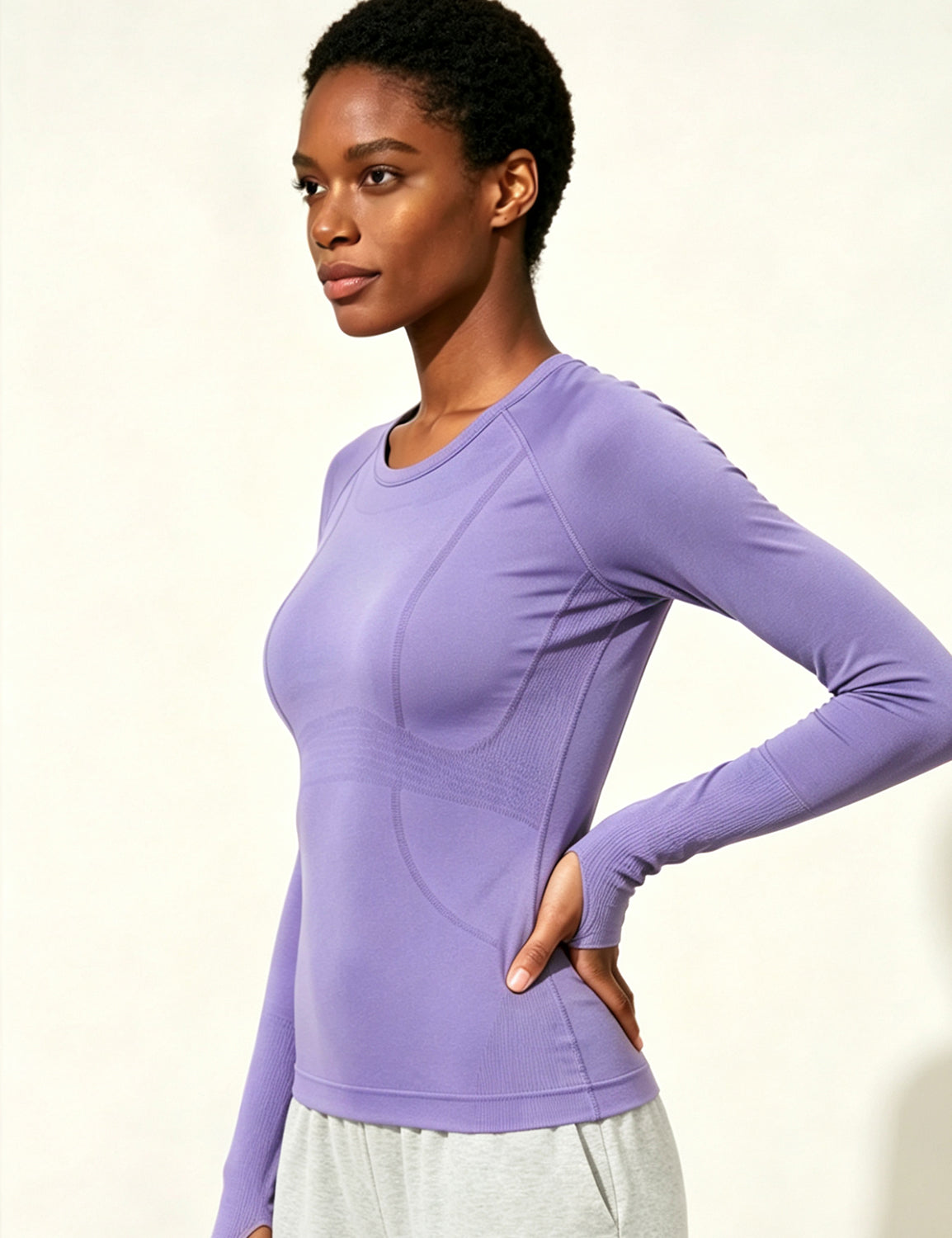 Orin Women's Seamless Long Sleeve Top for Running & Yoga, Soft & Breathable