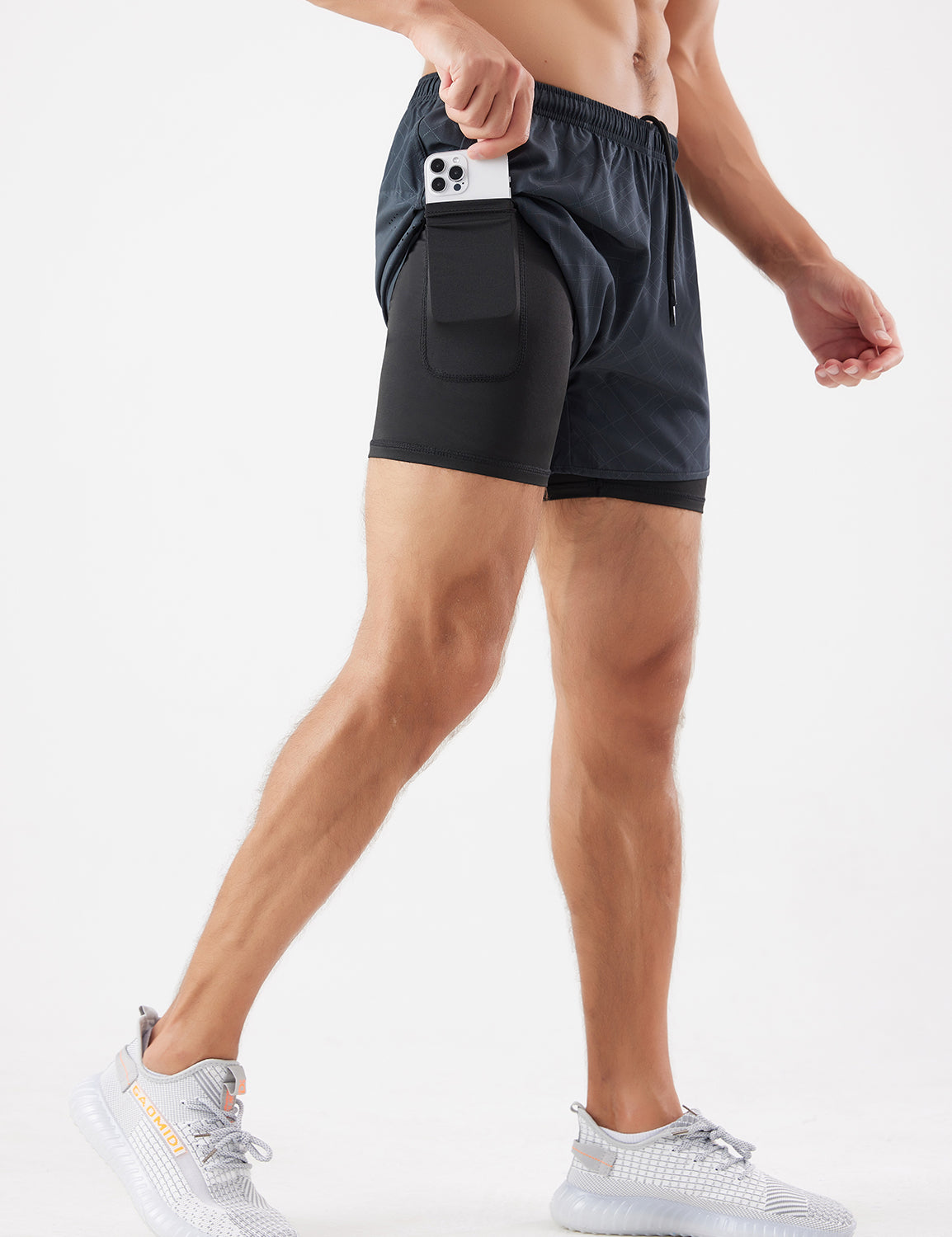 Orin Men’s 2-in-1 Running Shorts with Compression Liner, Quick Dry Gym Workout Shorts with Phone Pocket