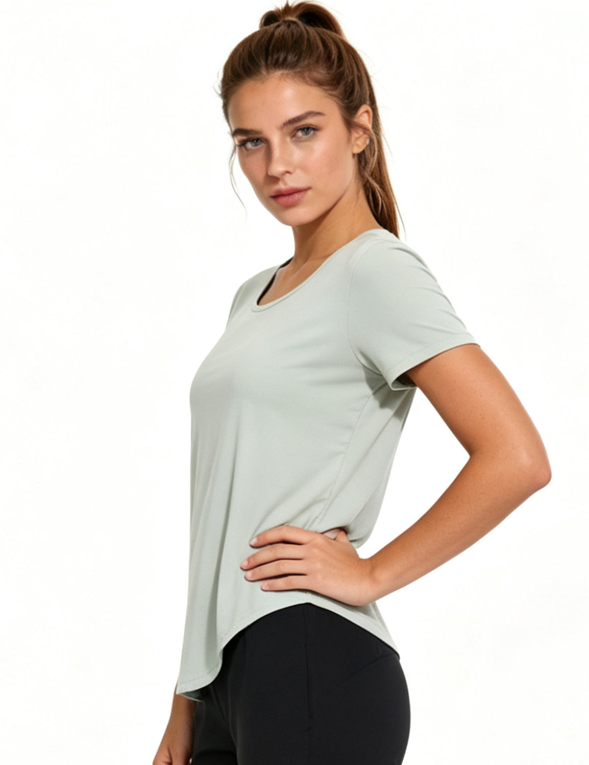 Orin Women's Crew Neck Short Sleeve Shirts for Outdoor Running, Yoga & Fitness