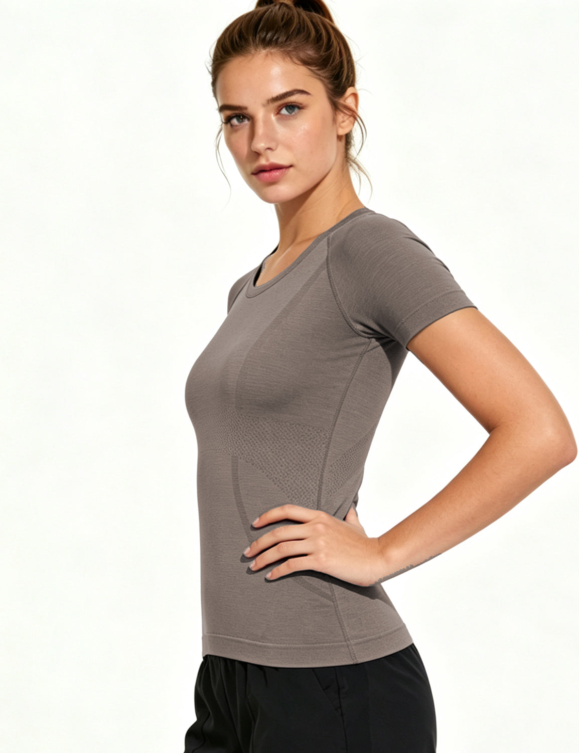 Orin Women's Slim Fit Seamless Quick-Dry Breathable Sports Short Sleeve Shirts