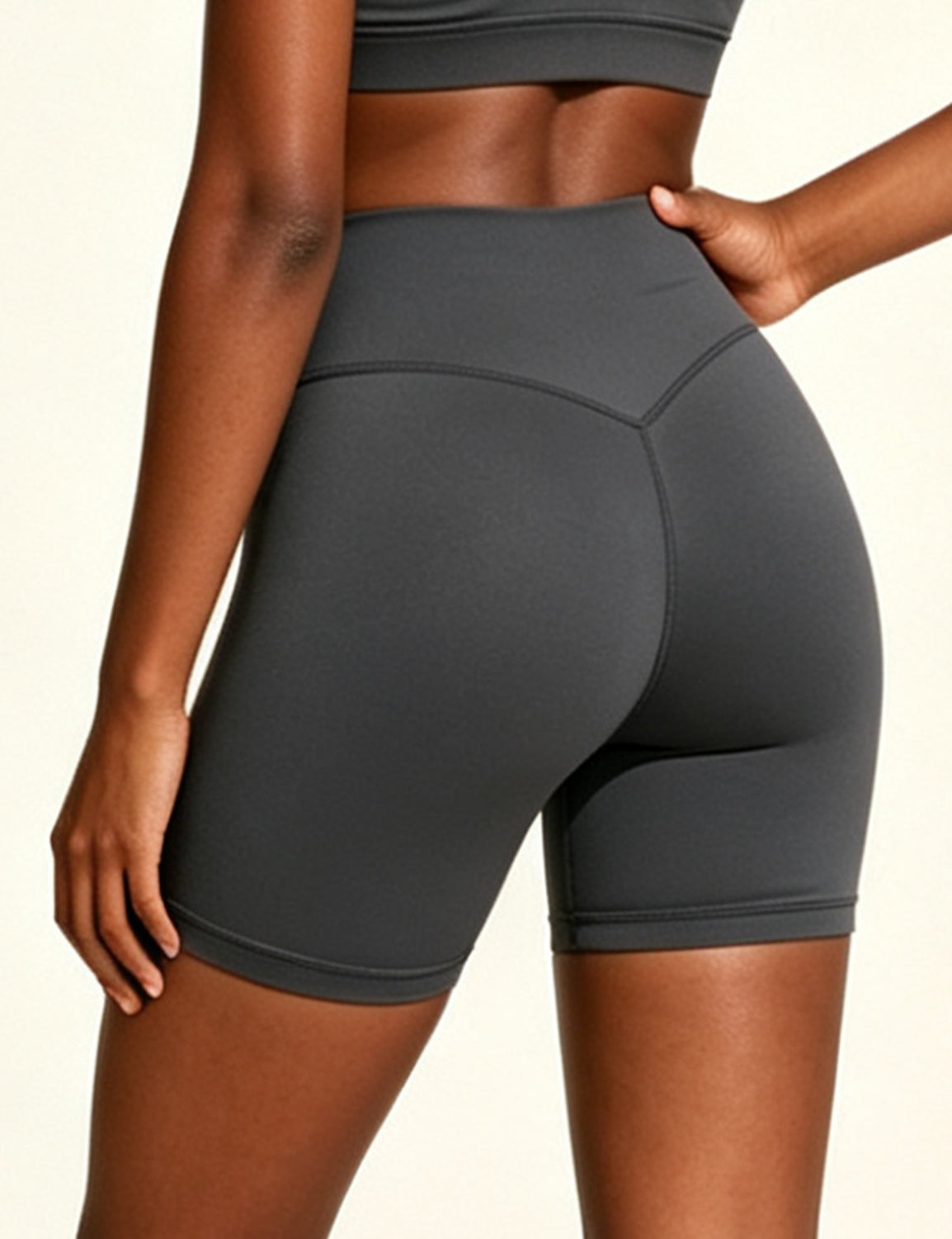 Orin Women’s High Waisted Workout Shorts V Cross Waist Biker Shorts Soft Stretch Yoga Shorts