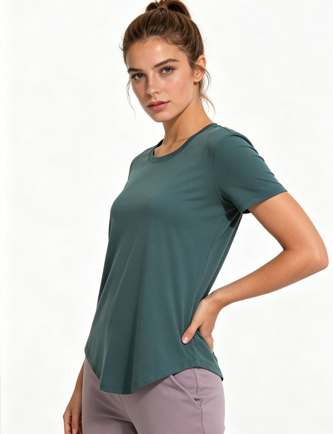 Orin Women's Crew Neck Short Sleeve Shirts for Outdoor Running, Yoga & Fitness