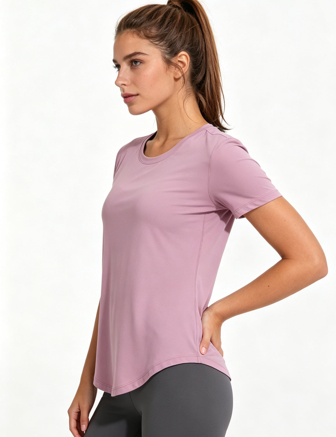 Orin Women's Crew Neck Short Sleeve Shirts for Outdoor Running, Yoga & Fitness