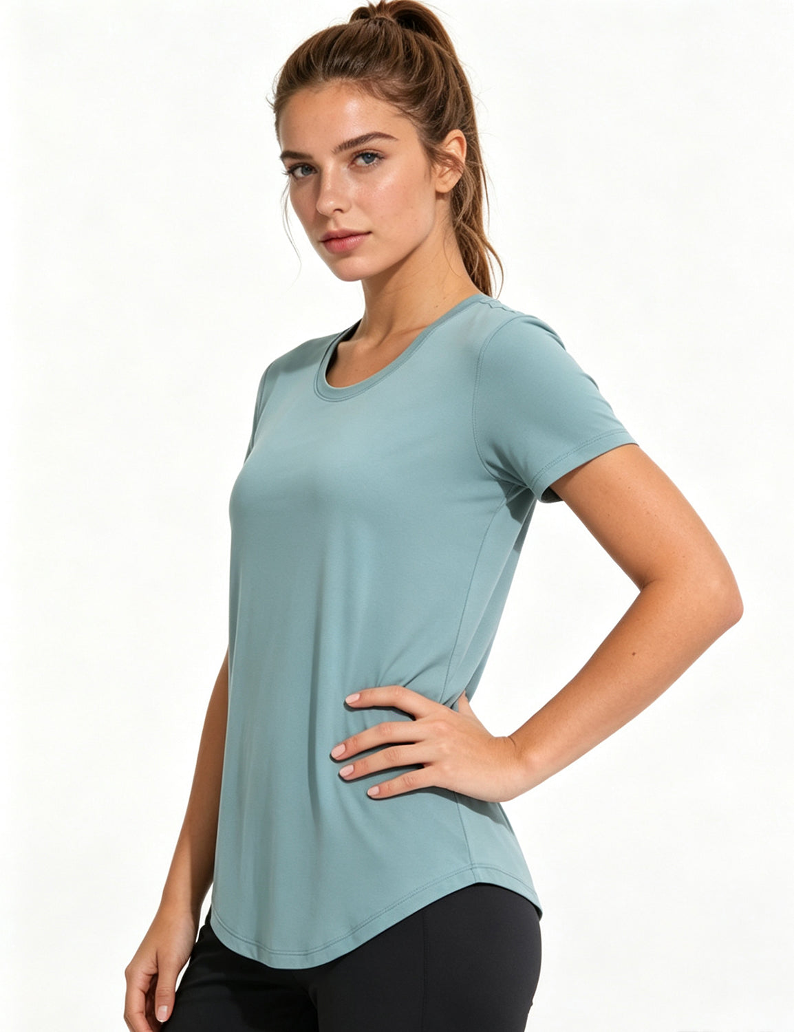 Orin Women's Crew Neck Short Sleeve Shirts for Outdoor Running, Yoga & Fitness
