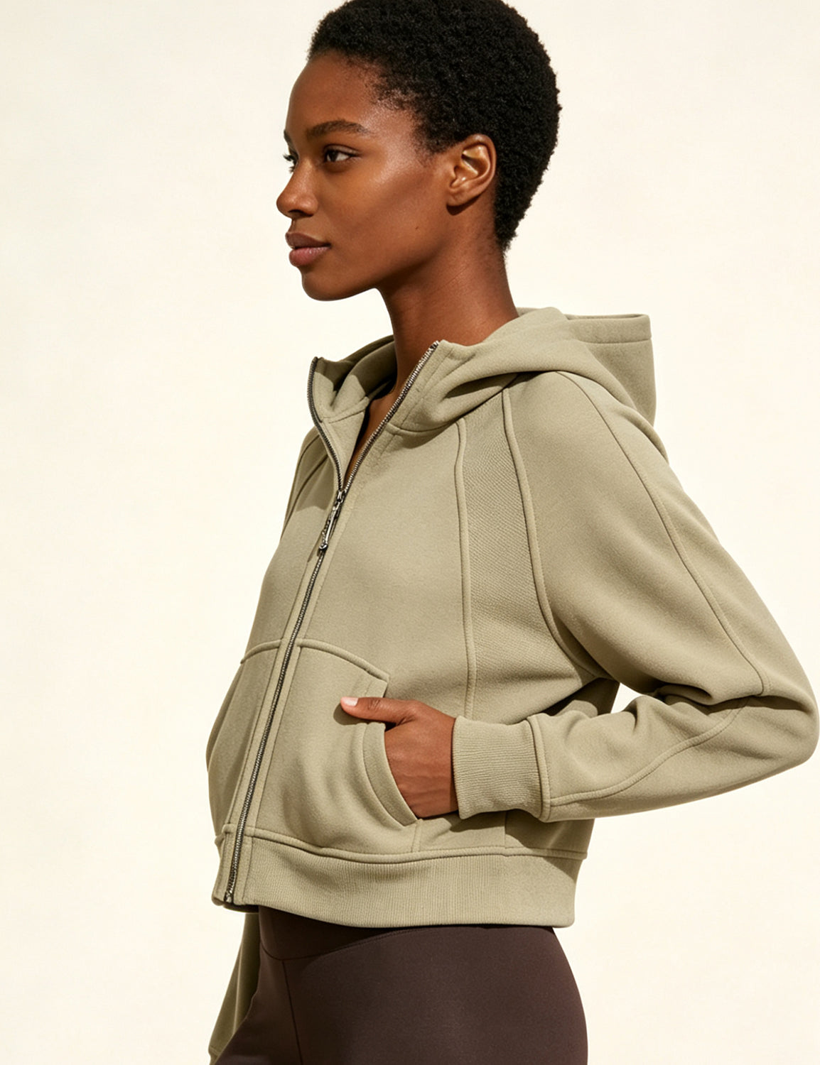 Orin Women Cropped Full Zip Athletic Hoodie