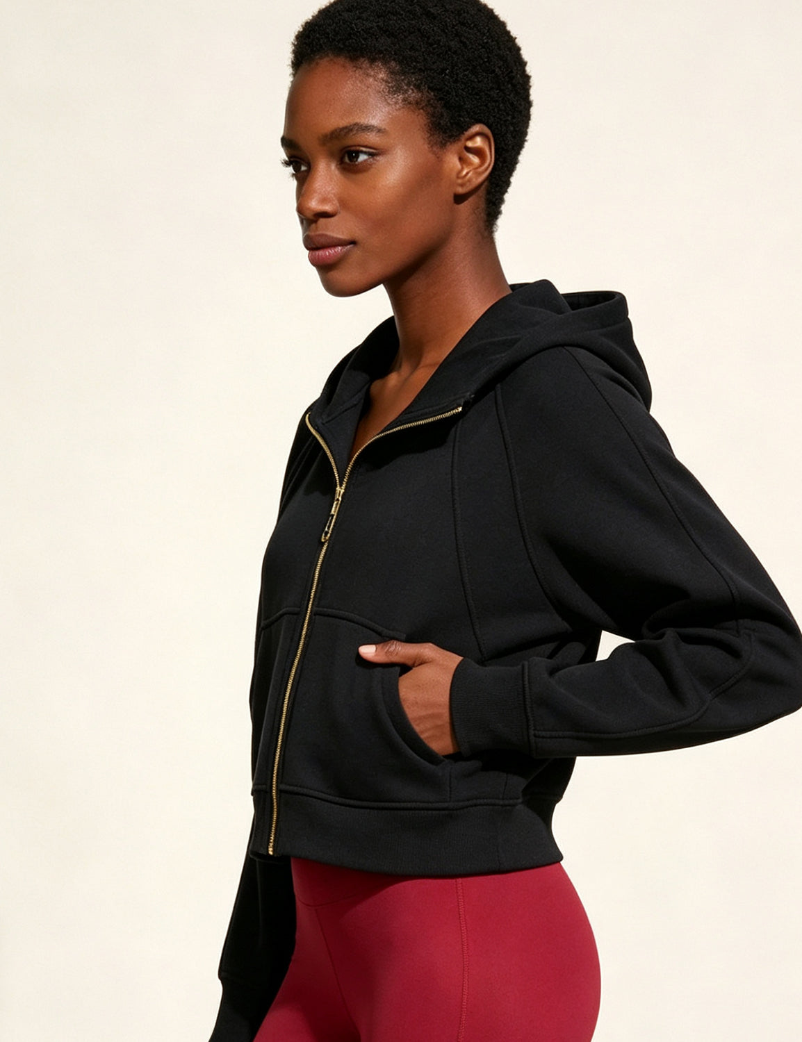 Orin Women Cropped Full Zip Athletic Hoodie
